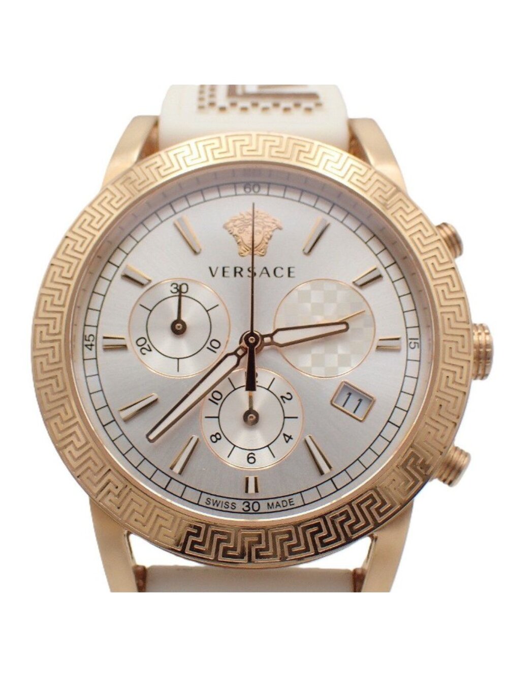 Versace Sportstech Chronograph Quartz Boys' Watch Pink Gold Color Silver Dial